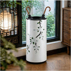 White, W19.5 X H44 Cm, Ceramic Umbrella Stand, Freestanding Decorative Vase, Wide-Mouth Design, Non-Slip Stable Base, for Home Decor, Family Use, and Living Rooms
