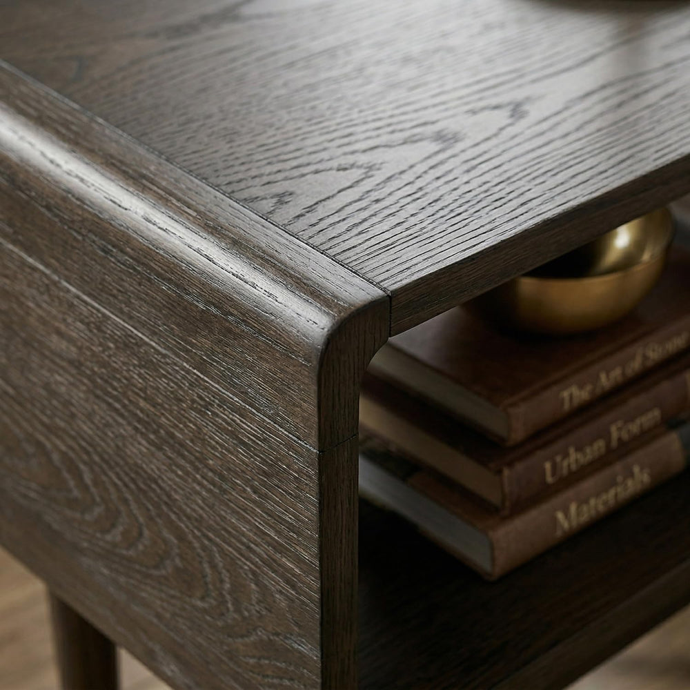 Hives & Honey Dora Side Table, Mid-Century Modern Nightstand with Open St...