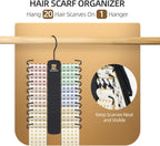 ZEDODIER Tie Hanger with 20 Hooks, Space Saving Necktie Organizer for Men, Large Capacity Tie and Belt Wooden Hanger for Closet, Black