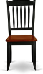 East West Furniture MZDA3-BCH-W 3 Piece Dinette Set for Small Spaces Contains a Rectangle Dining Table with Dropleaf and 2 Kitchen Dining Chairs, 36x54 Inch, Black & Cherry