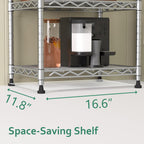 GIOTORENT 6-Tier Storage Shelves Standing Shelving Metal Units, Adjustable Height Wire Shelf Display Rack for Pantry Laundry Bathroom Kitchen 16.6” x 11.8” x 63”, Silver