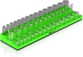 Olsa Tools Magnetic Socket Organizer - 1/2-Inch Drive, 3 Row - Holds 45 Sockets - SAE Green, Professional Grade - Part: 1549