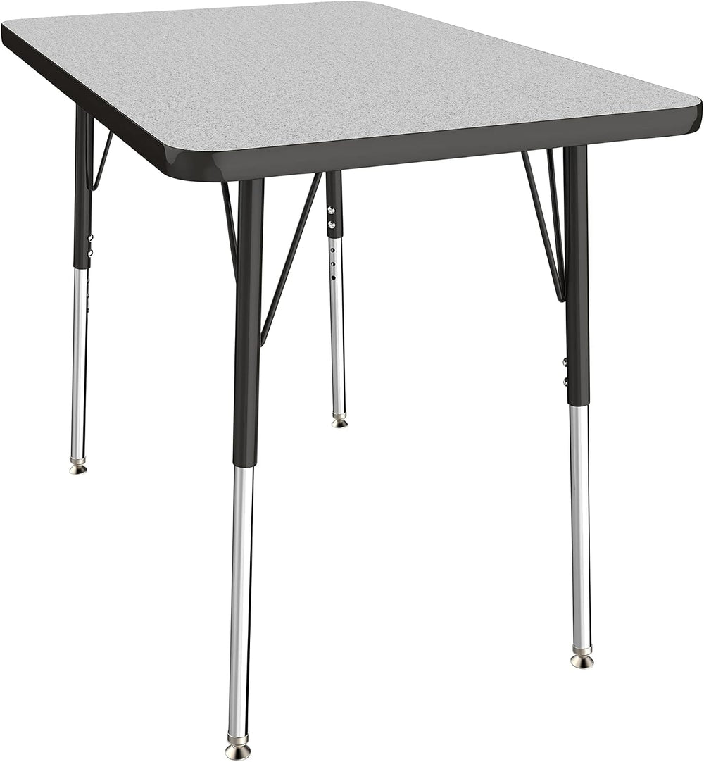 FDP 24" x 36" Rectangle Table with Standard Swivel Glide Legs - Gra...