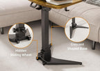Claiks Mobile Standing Desk, Portable Rolling Sit-Stand Desk with Wheels, Height-Adjustable with 90 Tiltable Top, Foldable Computer Stand, Rustic Brown
