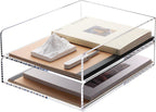 SANRUI Paper Organizer for Desk,Acrylic Stackable Letter Tray, Clear Desk Organizer, Paper Sorter for Office,Home or School,2-Pack