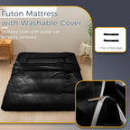 MAXYOYO 6" Extra Thick Japanese Floor Mattress Queen Folding Futon Mattress | Foldable Tatami Pad for Adults, Roll Up Floor Mat for Living Room Guest Room RV, Black