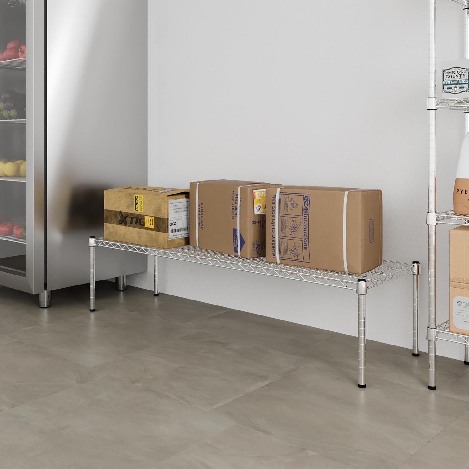 18" Deep x 60" Wide x 14" Height Wire Shelving Kit | 1-Tier | NSF Commercial Storage Rack Unit