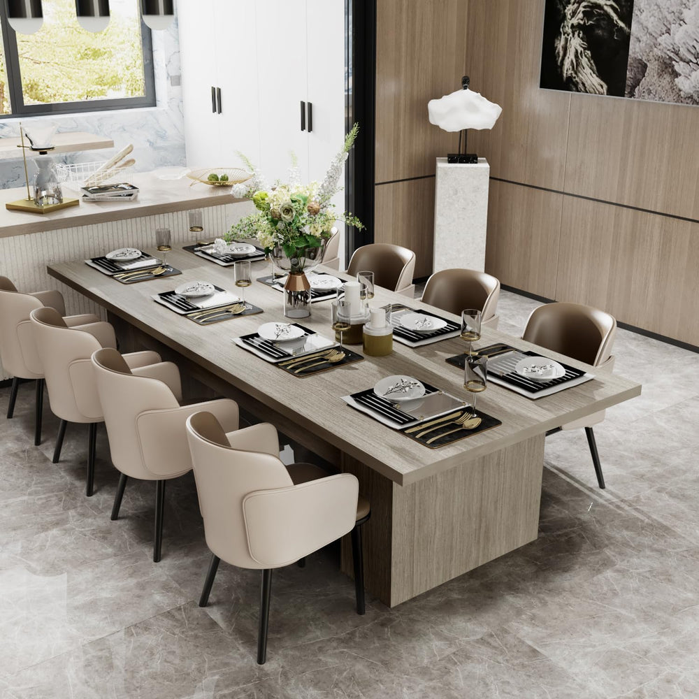 MOUMON 118 inch Kitchen Dining Table for 8-10, Wood Rectangular Kitchen Table...