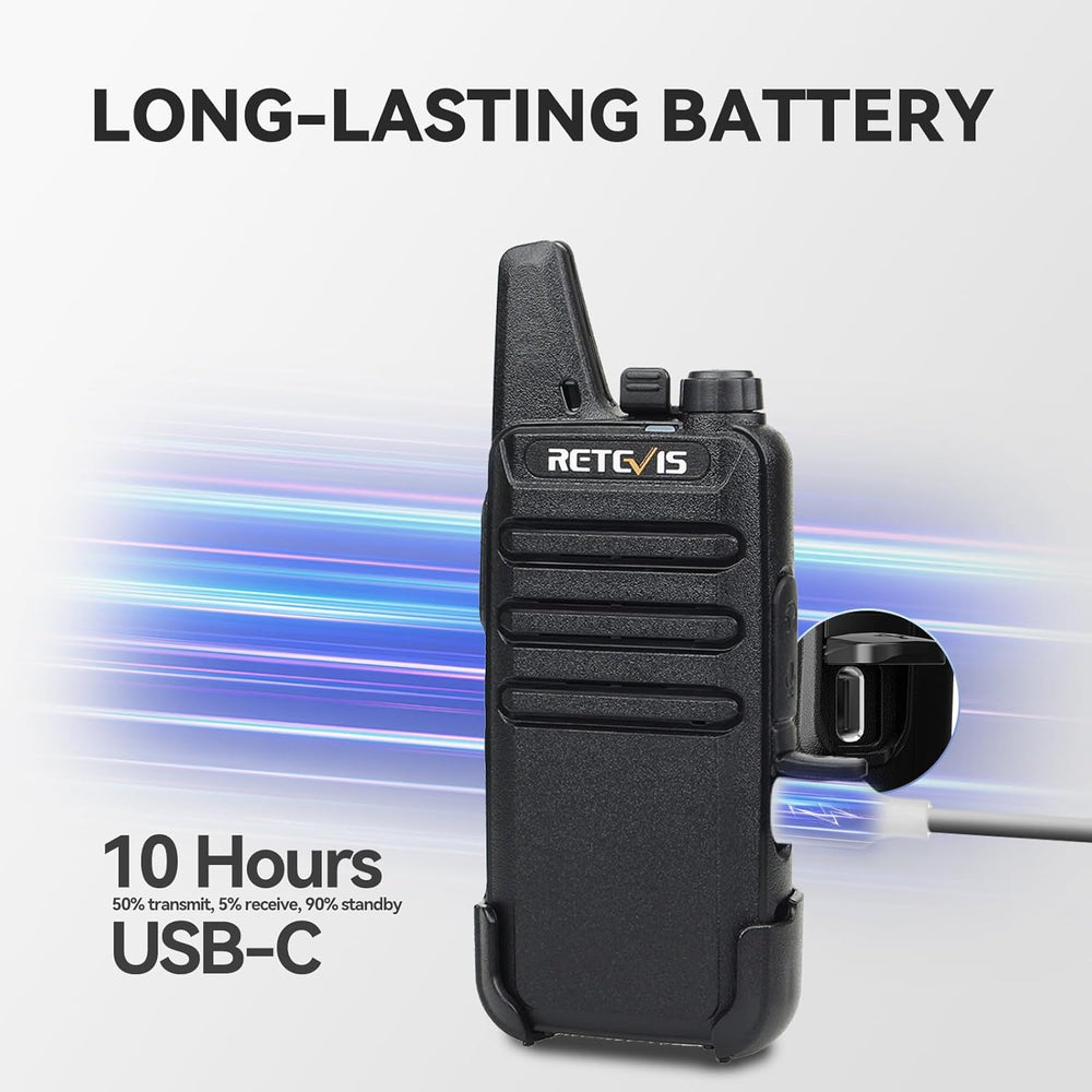 Retevis RT22 Commercial FRS Walkie Talkies Rechargeable Long Range (6 Pack)