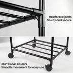 GOESWELL 6-Tier Slim Storage Cart: Rolling Utility Cart on Wheels with 2 Lockable Casters, Narrow Metal Shelving Unit for Kitchen Bathroom Laundry Home Organizer Black