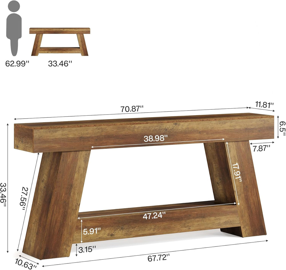 Tribesigns 70.9 Inch Long Console Tables, Farmhouse Entryway Table with Stora...