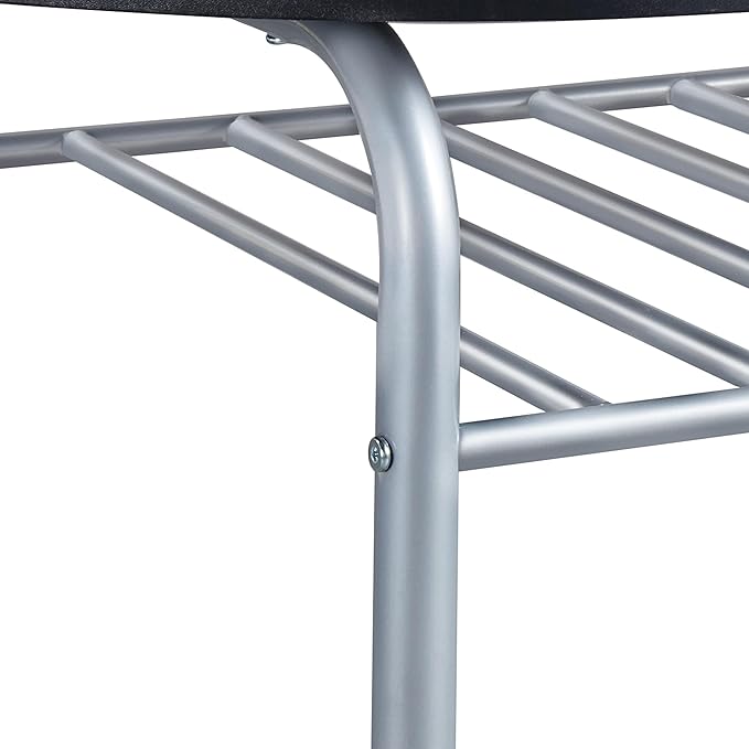 Yaheetech 3-Piece Dining Table Set, Breakfast Bistro Table Set for 2, Small Kitchen and Table Chairs Set of 2 with Metal Frame and Storage Rack for Small Space/Apartment/Dorm Room, White