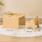 Bateso Montessori Weaning Table and Chair Set for Toddler 1-3, Wooden Baby Table and Chair Set for Eating, Laerning & Playing, Montessori Kids Furniture for Home or Preschool