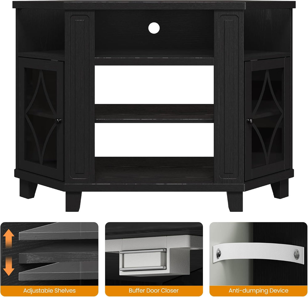 RoyalCraft Corner TV Stand for TVs up to 55 Inch: Corner Tall Entertainment C...