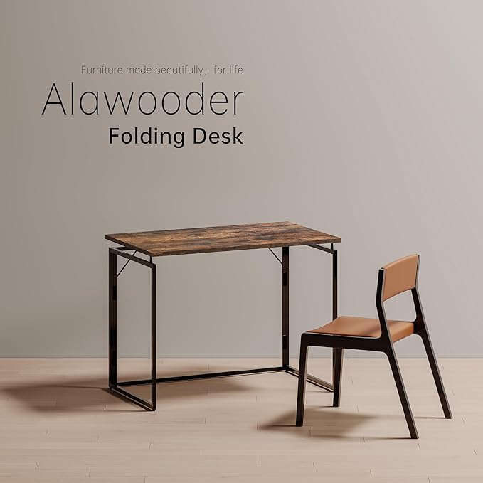 Folding Desk 30 Inch - No Assembly Small Foldable Desk for Small Space Minimalist, Space Saving Collapsible Compact Desks Portable Table for Craft, Writing, Study and Work