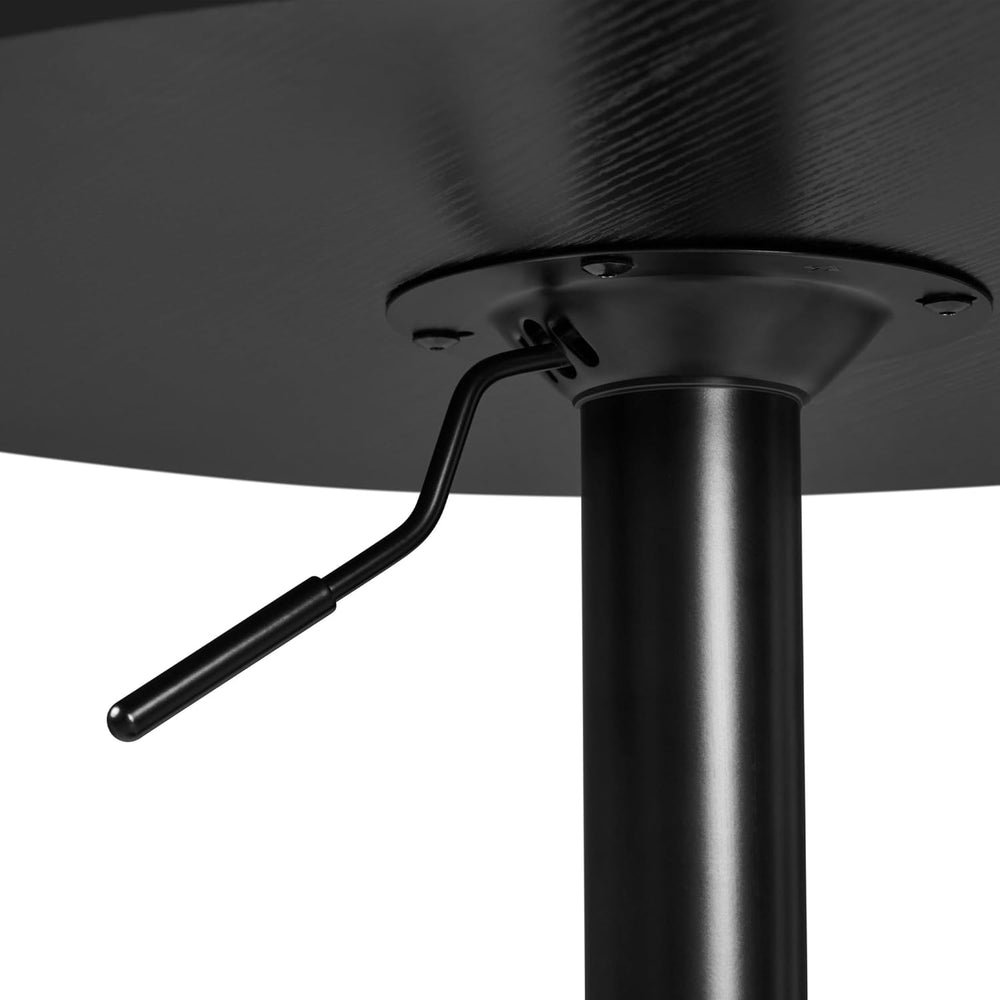 Yaheetech 3-Piece Bar Table and Stools, PU Leather Full Black | Round Pub Tab...