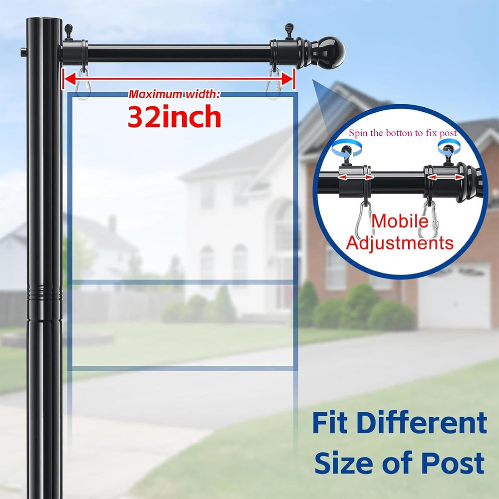 Real Estate Sign Posts 7FT Wind-Resistant Yard Sign Holder with Adjustable 32...