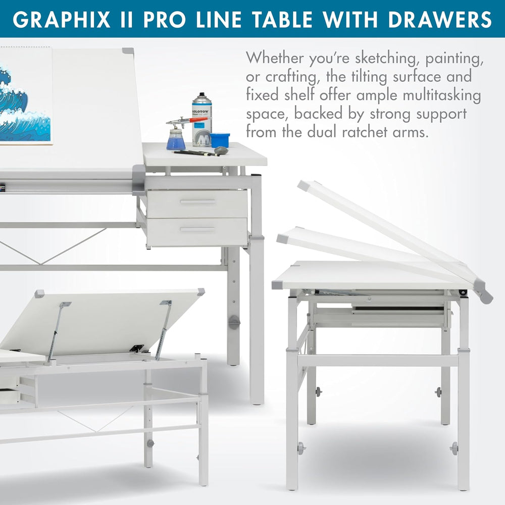 Studio Designs Graphix II Pro Line Split Top Height Adjustable Drafting, Draw...