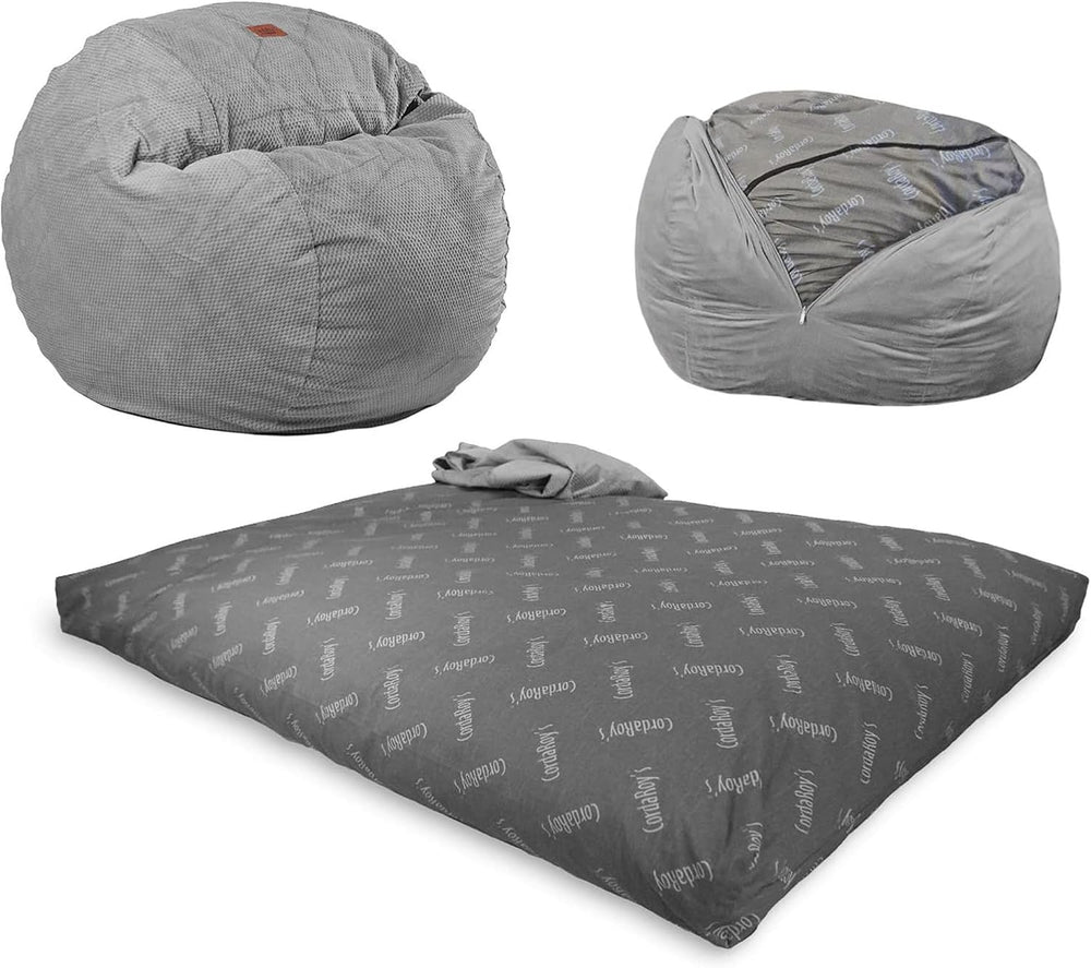 CordaRoy's Chenille Bean Bag Chair, Convertible Chair Folds from Bean Bag...