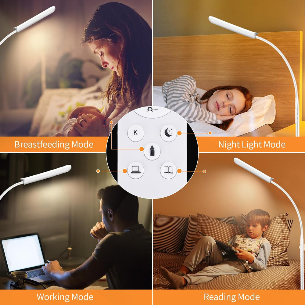 FRIDEKO HOME 2 Pack Floor Lamps for Living Room Reading Light, 1800LM White