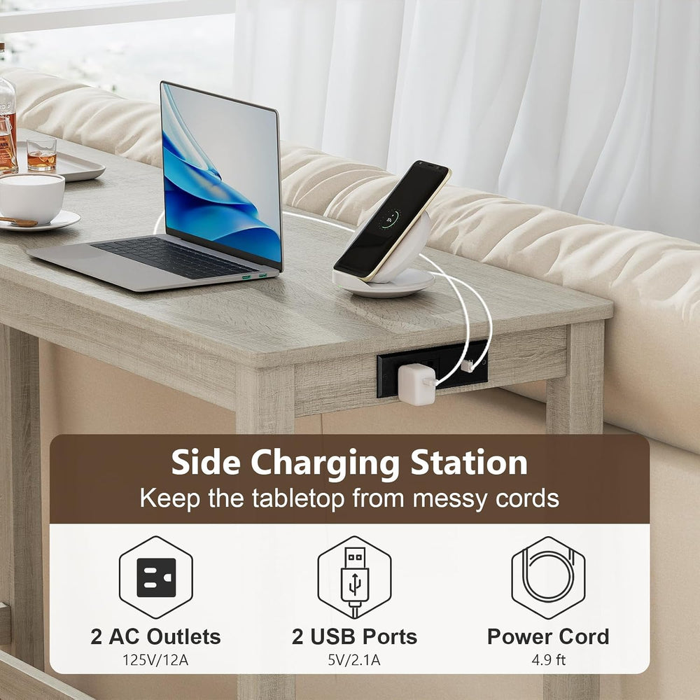 Giantex 4-Pieces Bar Table Set with Charging Station, 59-inches Dinner Tables...