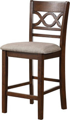 New Classic Furniture Cori 5-Piece Round Counter Set with 1 Dining Table and 4 Chairs, 42-Inch, Cherry Brown