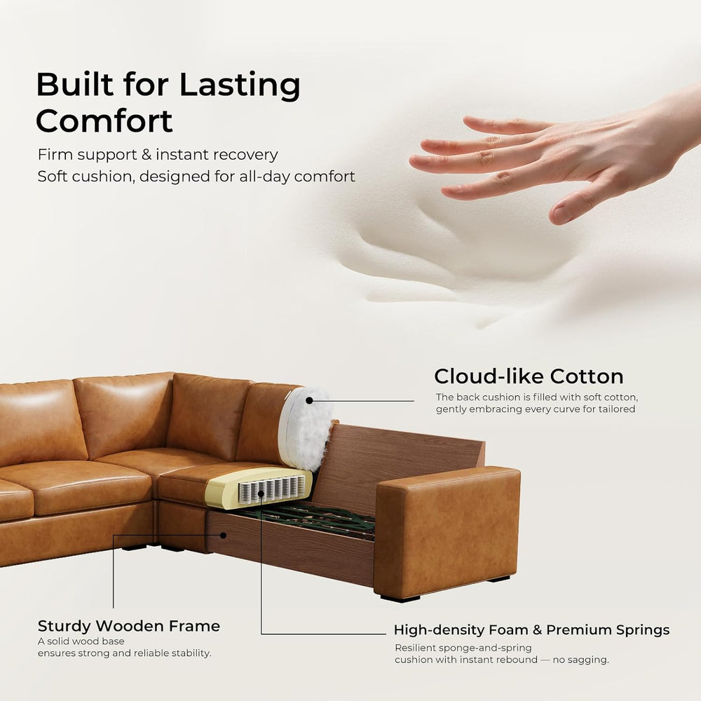 ELUCHANG 113" V-Shaped Modular Sectional Sofa Couch, Modern 7-Seat Premi...