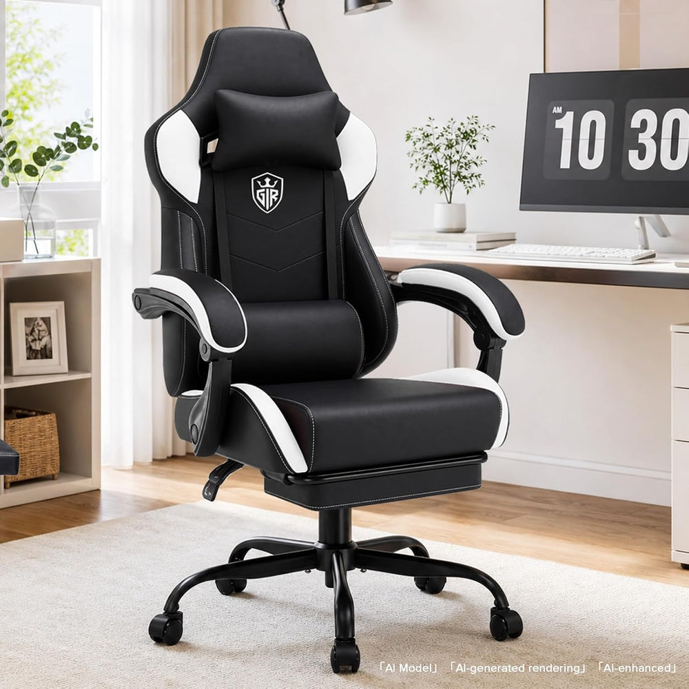GTPLAYER Gaming Chair with Footrest, High Back Computer Chairs for Adults wit...