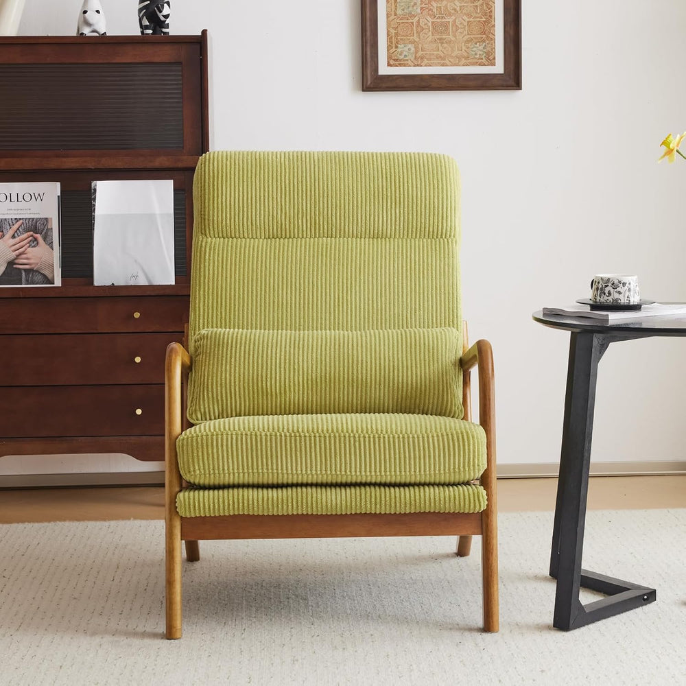 Karl home Accent Chair High Back Mid-Century Modern, Green