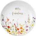 80 Fabulous Jewelry Ring Dish for Women 80th Birthday Gifts Idea for 80 Year Old Gifts for Her Friend Sister Wife Mom Aunt Female Coworkers