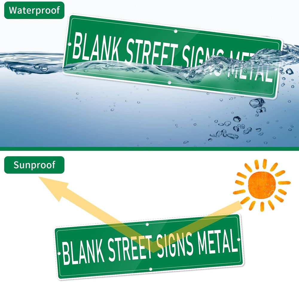 10 Pieces Green Blank Street Signs Metal 18×4 Blank Metal Street Signs for Vi...