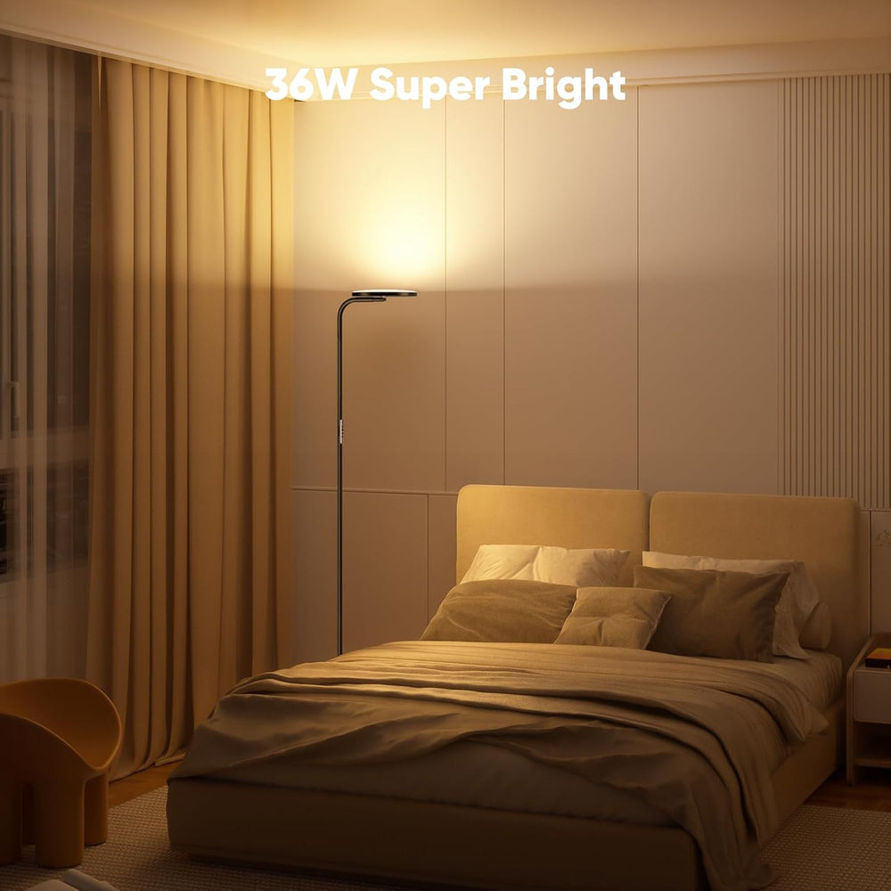 SIBRILLE 36W LED Floor Lamp, Super Bright Standing Lamp, Modern Stepless Dimm...