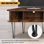 Corner TV Stand for 50 Inch TV, Entertainment Center with Storage Cabinet, Industrial Media Console Table with High Metal Feet and Anti-Slip Pads, Corner TV Stand for Living Room, Brown