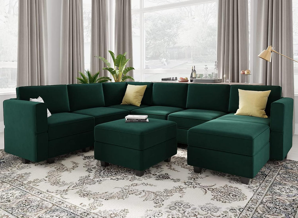 Belffin Modular Sectional Sofa with Storage Seat Oversized U Shaped Couch wit...