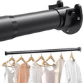 4 PACK Closet Rods for Hanging Clothes, 17 to 28 Inches Stepless Adjustable Metal Closet Rod, 1.3 Inches Heavy Duty Clothes Hanging Rod for Closet Wardrobes Laundry RV, Black