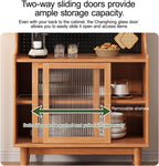 Cabinet with Doors Storage & Adjustable Shelves, Farmhouse Kitchen Pantry, Pantry Cabinet, Freestanding Kitchen Cupboard, for Coffee Bar, Dining Room, Table Top-Retro(Black,80cm/31.4in)