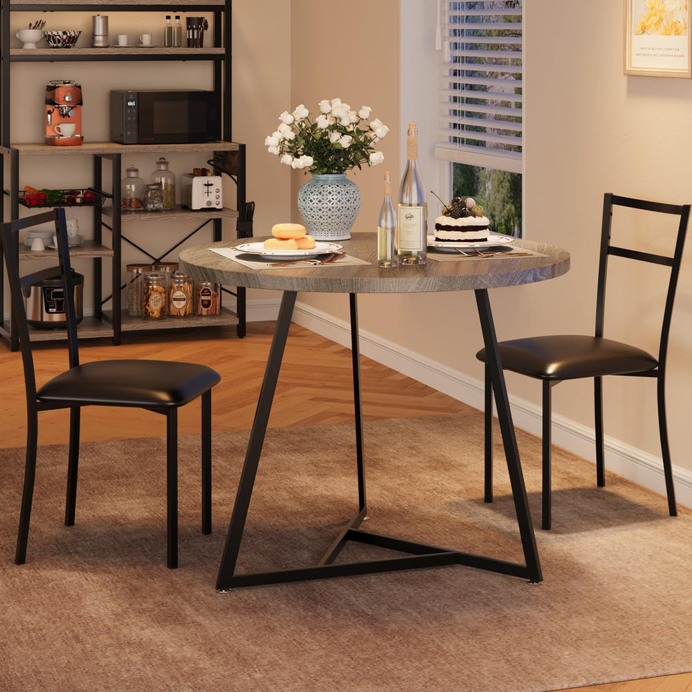 GAOMON Dining Table Set for 2, Kitchen Table and Chairs for 2 with Upholstere...