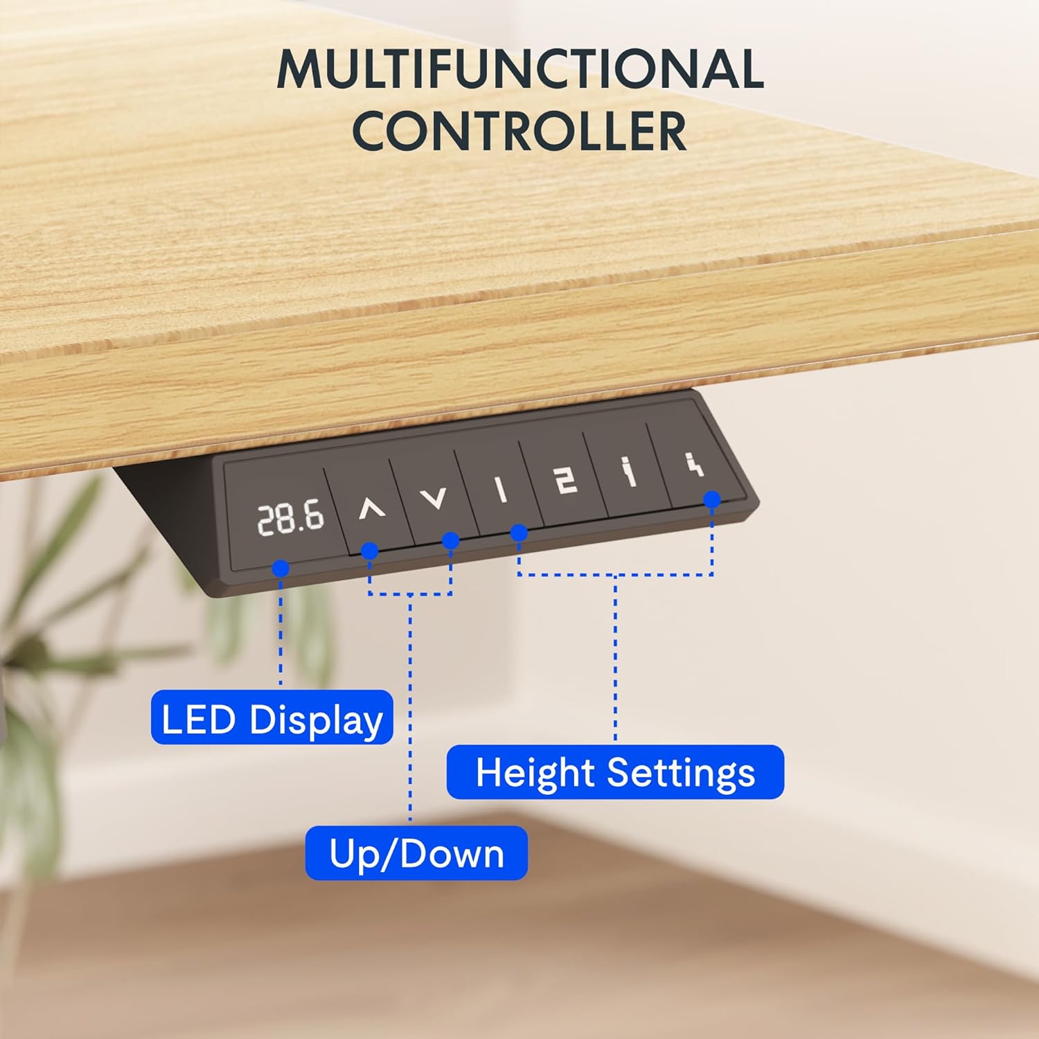 FLEXISPOT EN2 Whole-Piece Standing Desk with Clamp Power Strip, 55 x 28 Electric Stand Up Height Adjustable Desk with Cable Management (White Frame + 55" Maple Top, 2 Packages)