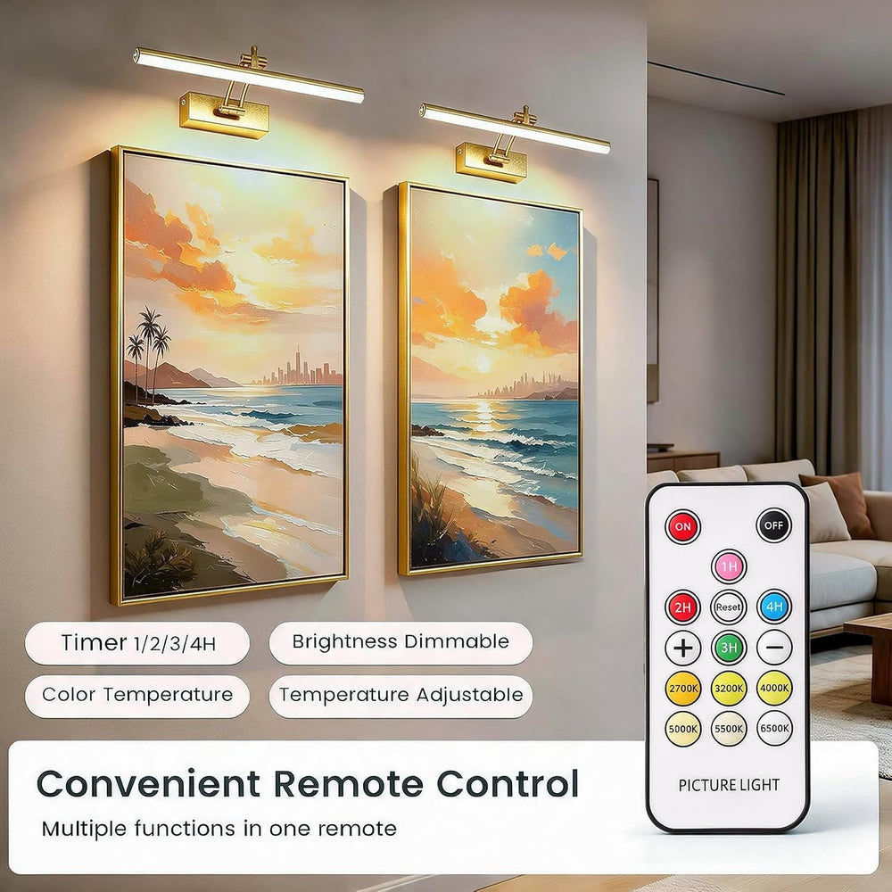 Yuichoy 4 Pack Picture Light Battery Operated for Wall, 12" Wireless Art...