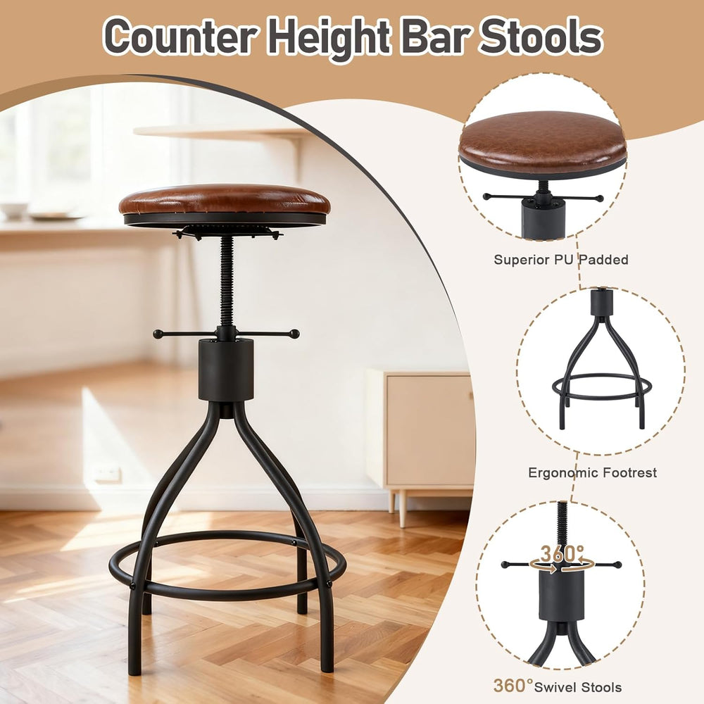 Karl home 83.8" Bar Table and Chairs Set, Sofa Table with 4 PU Stools, H...