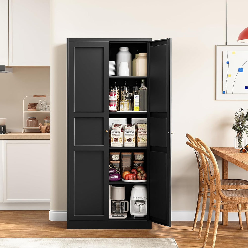 Yizosh Metal Storage Cabinet with 2 Doors and 4 Adjustable Shelves - 71"...