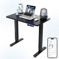 HUANUO One-Piece 32 inch Electric Standing Desk, Smart APP, Alexa & Google Voice Control, Wi-Fi, Adjustable Height, 6 Memory Settings, Sedentary Reminder, Posture & Neck Care, Black