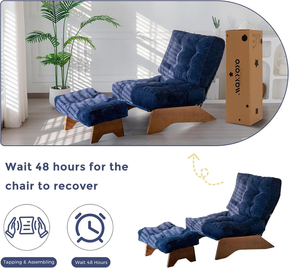 MAXYOYO Accent Chair with Ottoman, Lounge Chair with Adjustable Backrest | Tu...