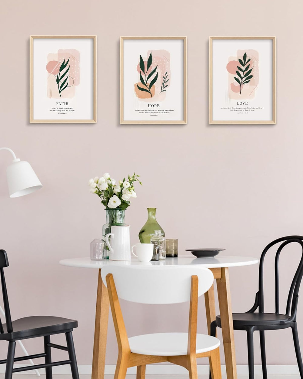 HesenDot Faith Hope Love Framed Wall Art,12x16IN High Wood Frame Design