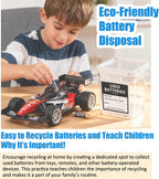 2 Pcs Battery Recycling Container with Battery Testers for Household Batteries, Used Battery Disposal Container with lid for Home Use, Office, Garage, Schools (1.32 Gallon)