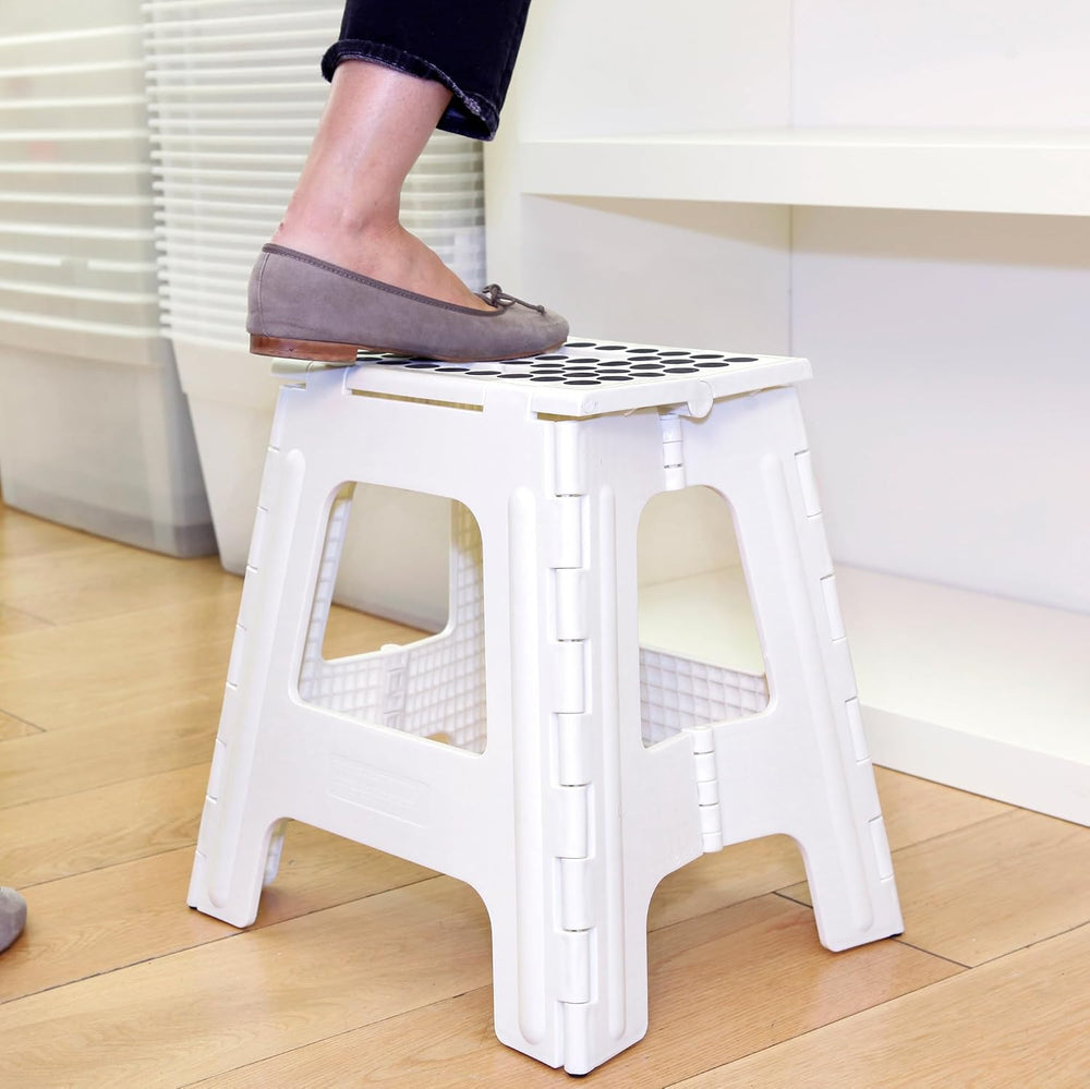 Kikkerland Rhino Foldable Step Stool – Holds Adults up to 300 Lbs, Best for K...