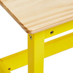 Amazon Basics Indoor Kids Picnic Table and Bench Set, Natural Solid Pine Wood, Activity Table for Art, Craft, Reading, Learning