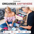 Wondersome Drawer Organizer for Clothes - 6-Pack of Underwear, Sock, Bra, Tie and Clothing Divider - Bedroom Shelf/Cabinet Storage Organization - Foldable Closet and Dresser Fabric Organizing Boxes