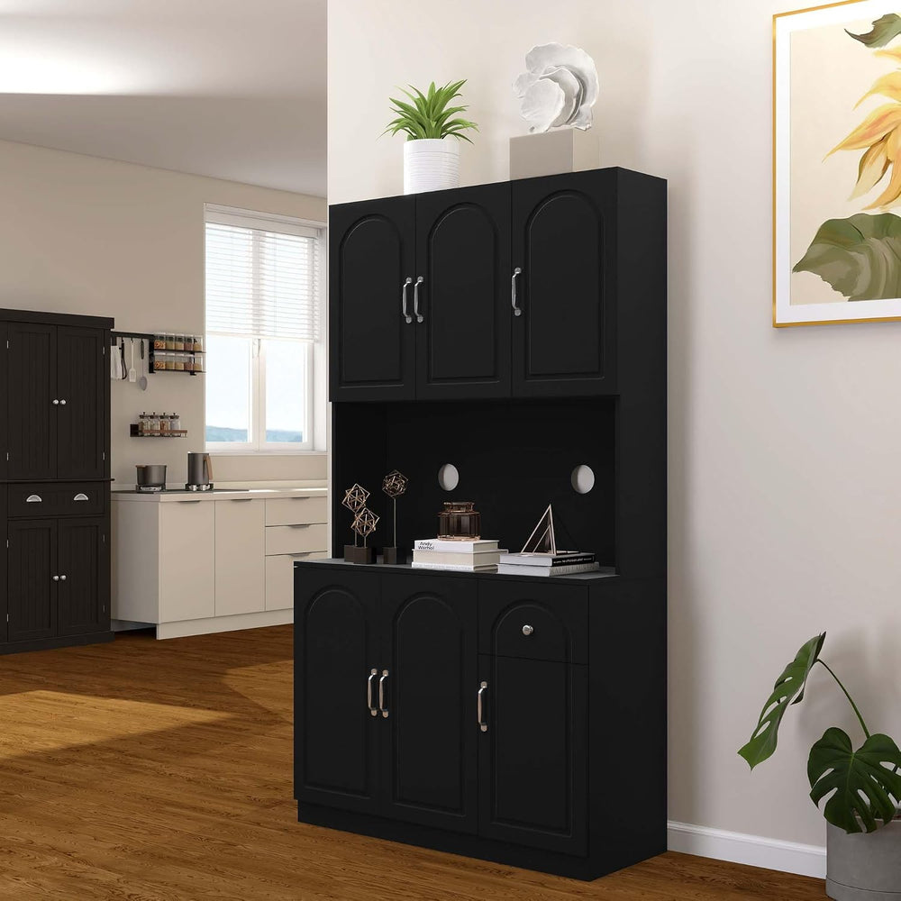 Kitchen Pantry Storage Hutch Cabinet, Tall Kitchen Cupboard & Stand Alone...