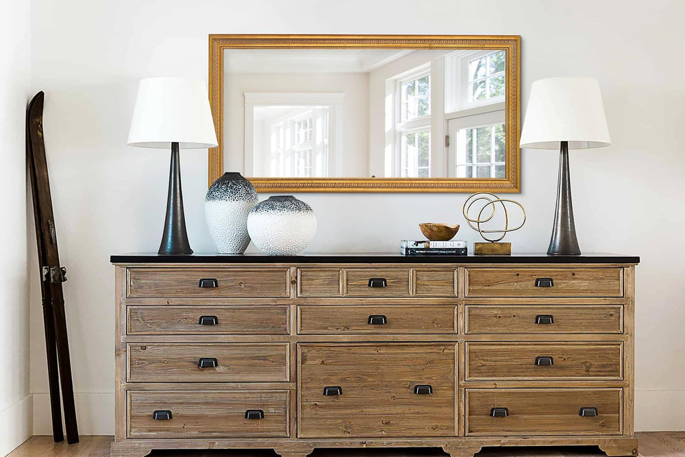 Chende Large Wall Mirror 60''x30'', Antique Gold Mirrors for ...